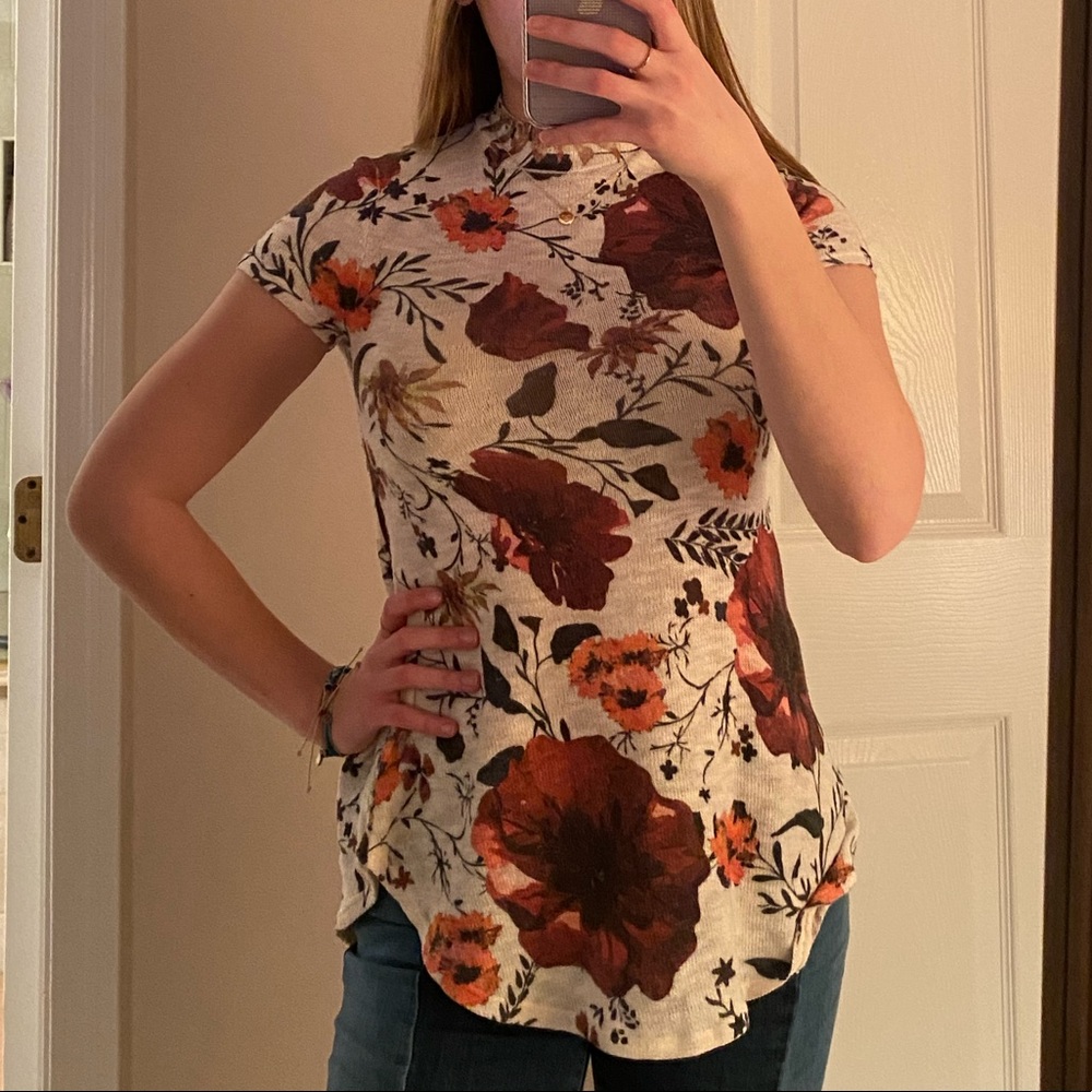 Floral Mock Neck Top